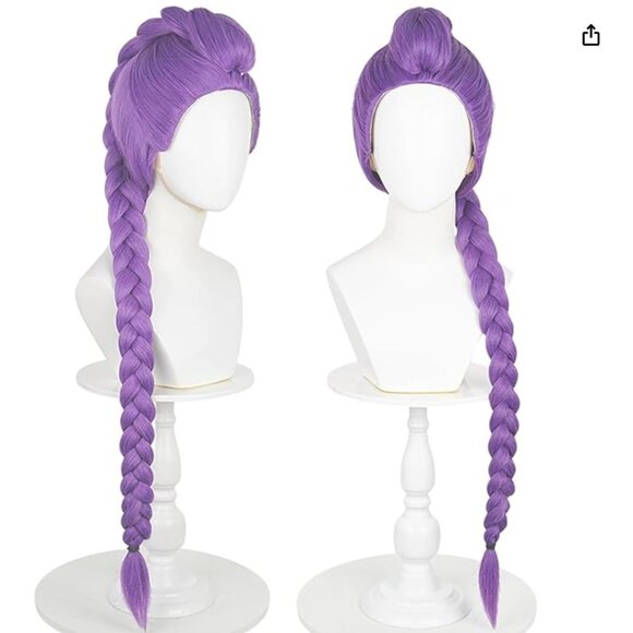 NEW Rumi K pop demon hunters huntrix purple braid wig anime cosplay halloween - Picture 2 of 5